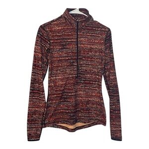 Nike Pro Dri-fit Women’s full Zip Running Jacket Top Small black red orange